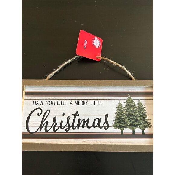 Wood Christmas Decor Trees & "Have Yourself A Merry Little Christmas" 10x5 inch - Picture 6 of 8